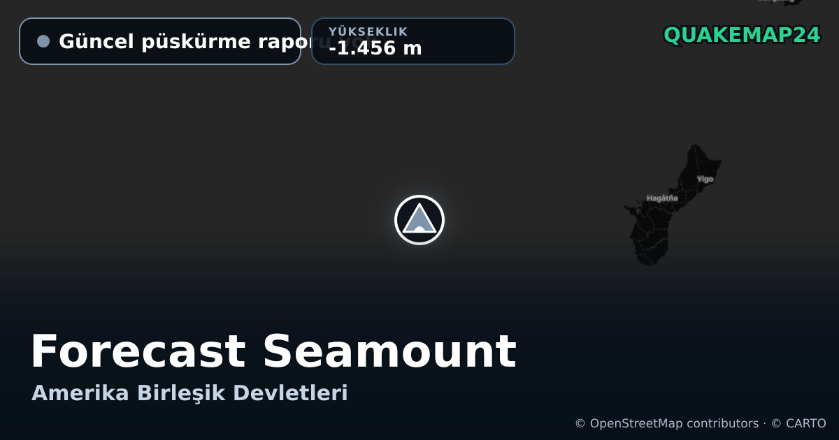 Forecast Seamount · Güncel püskürme raporu yok · -1.456 m