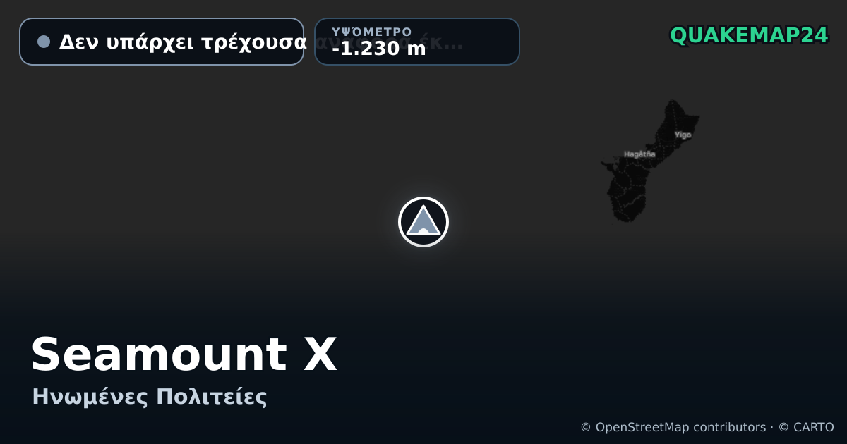Seamount X · Δεν υπάρχει τρέχουσα αναφορά έκρηξης · -1.230 m