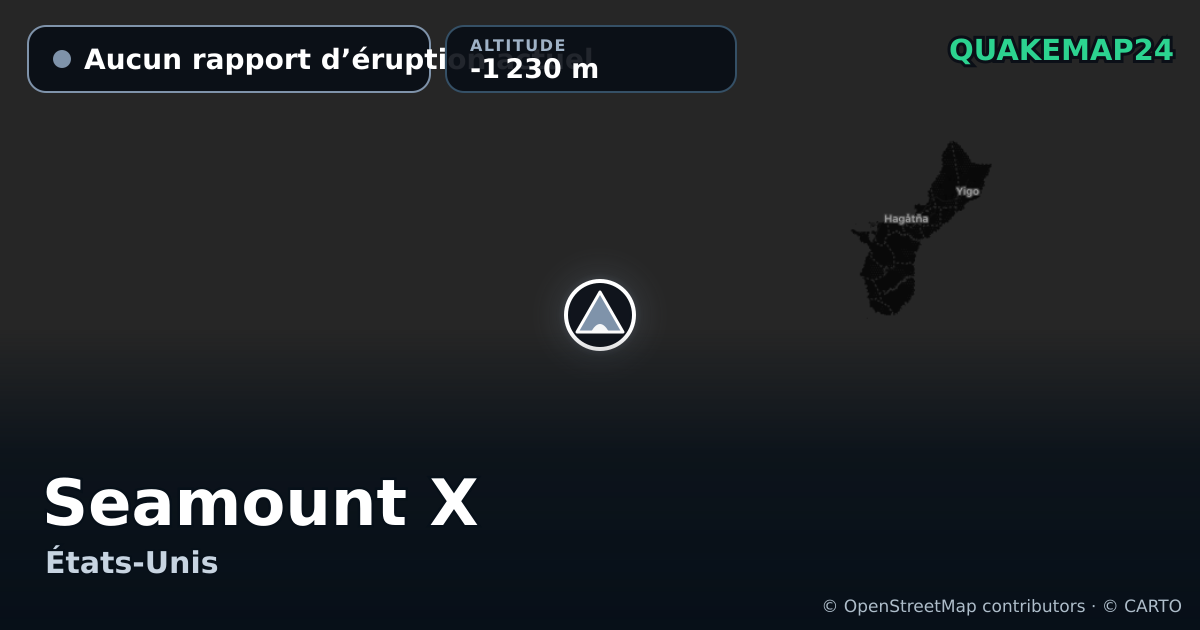 Seamount X · Aucun rapport d’éruption actuel · -1 230 m