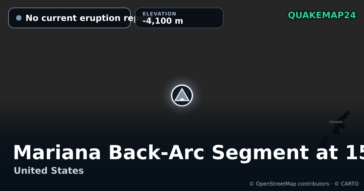 Mariana Back-Arc Segment at 15.5°N · No current eruption report · -4,100 m