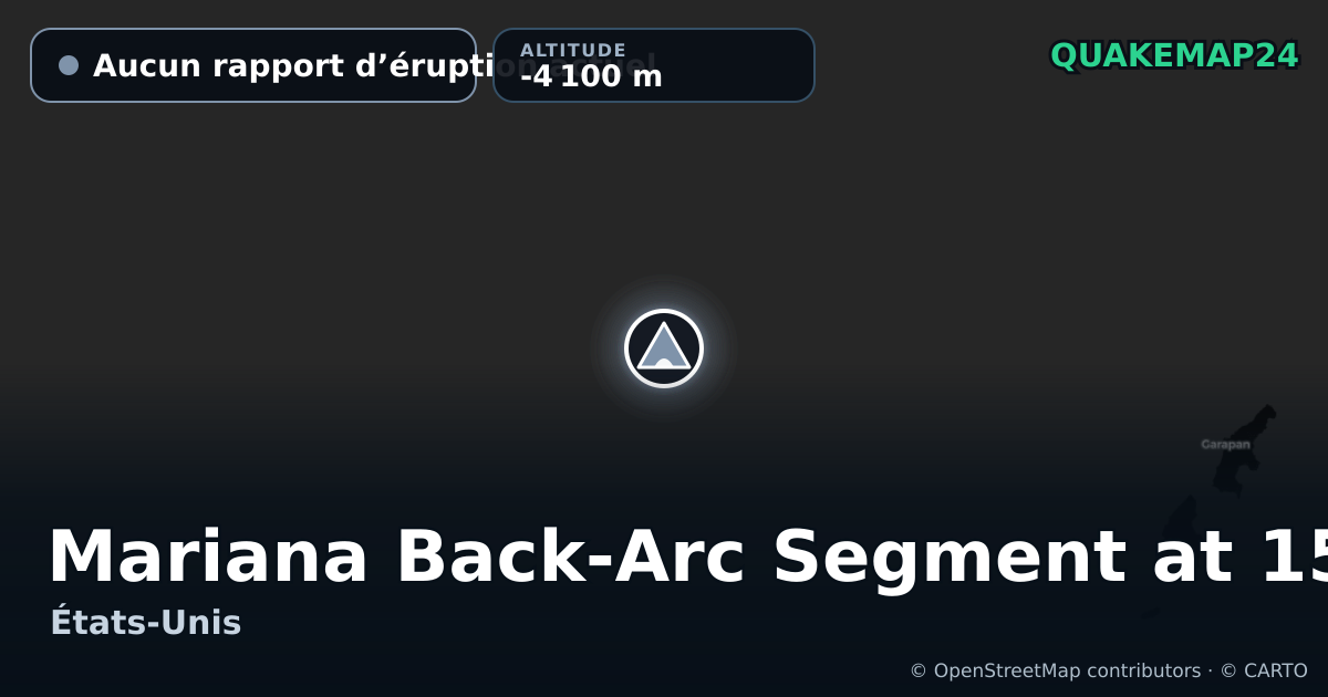 Mariana Back-Arc Segment at 15.5°N · Aucun rapport d’éruption actuel · -4 100 m