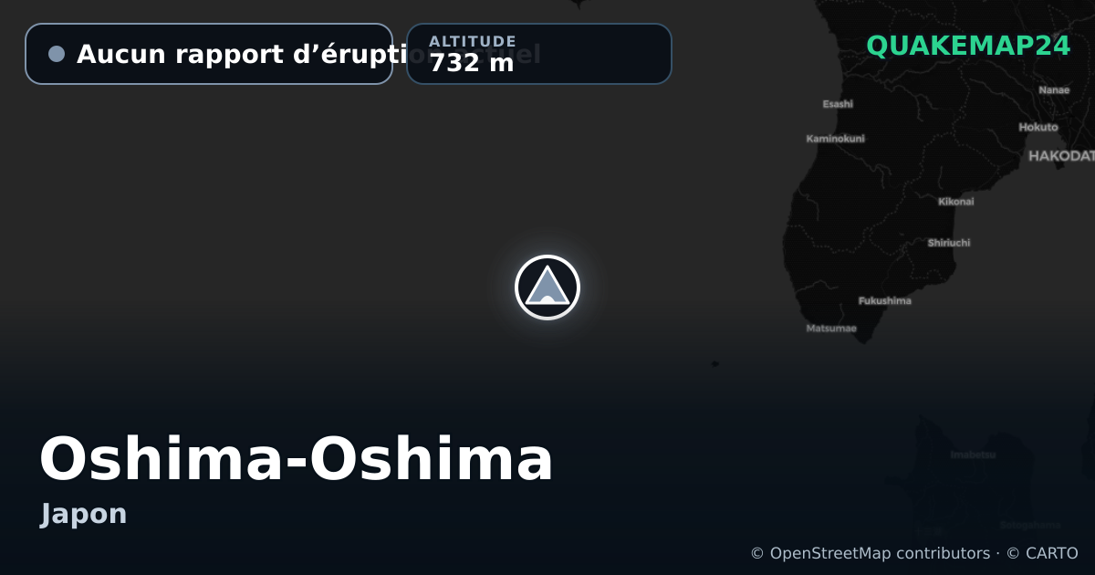 Oshima-Oshima · Aucun rapport d’éruption actuel · 732 m