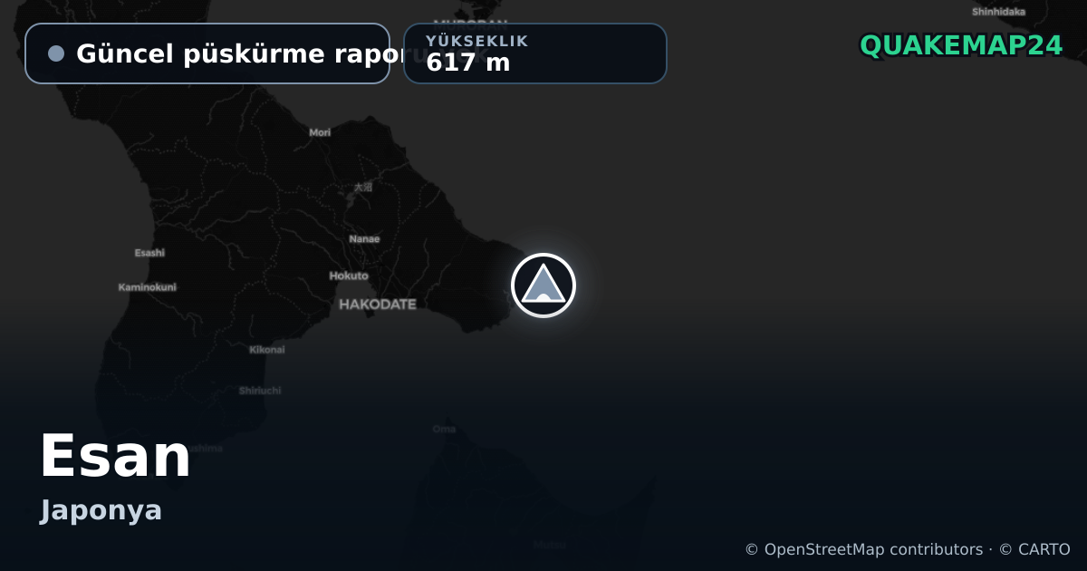 Esan · Güncel püskürme raporu yok · 617 m