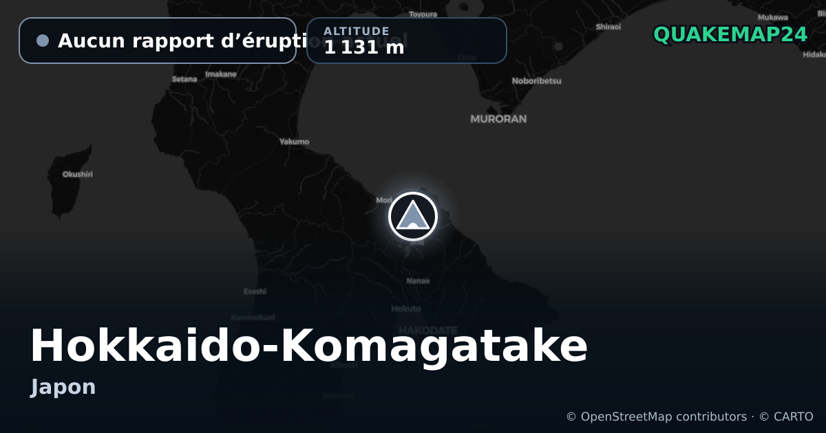 Hokkaido-Komagatake · Aucun rapport d’éruption actuel · 1 131 m