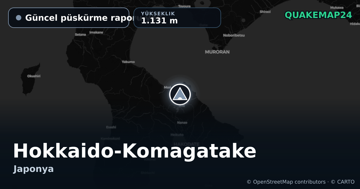 Hokkaido-Komagatake · Güncel püskürme raporu yok · 1.131 m