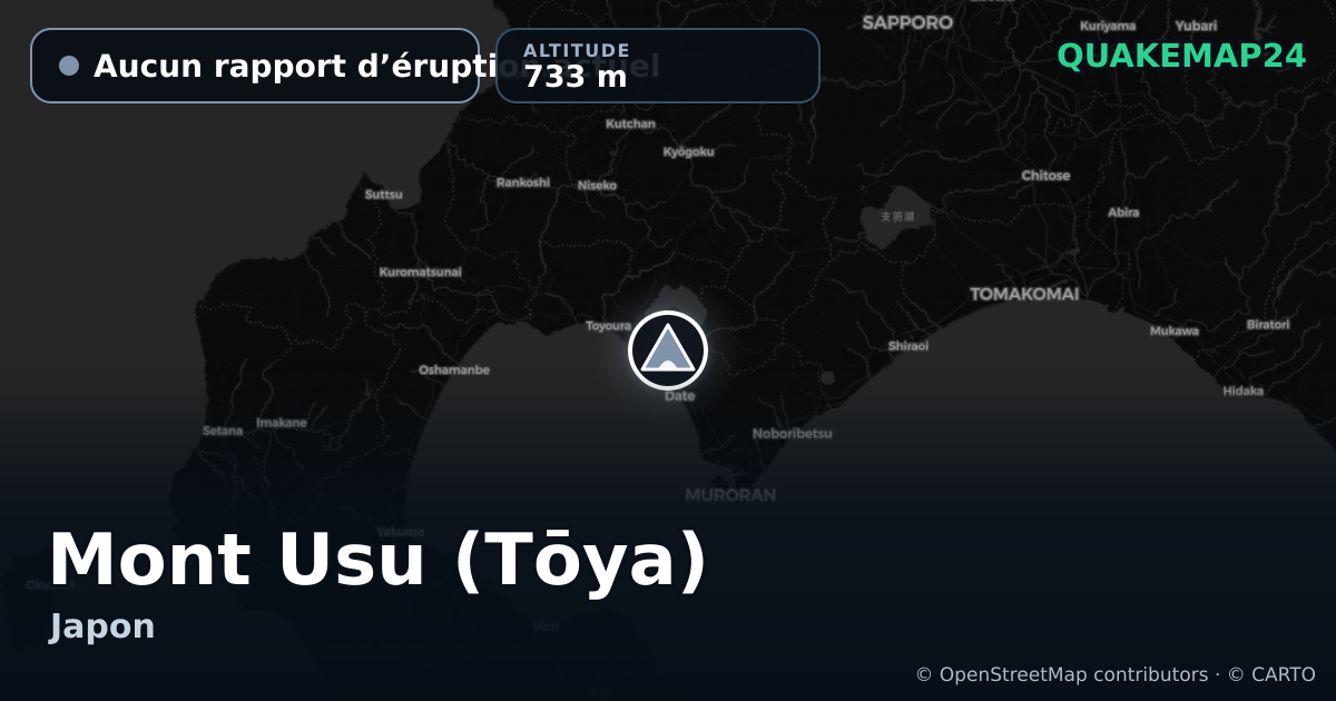 Mont Usu (Tōya) · Aucun rapport d’éruption actuel · 733 m