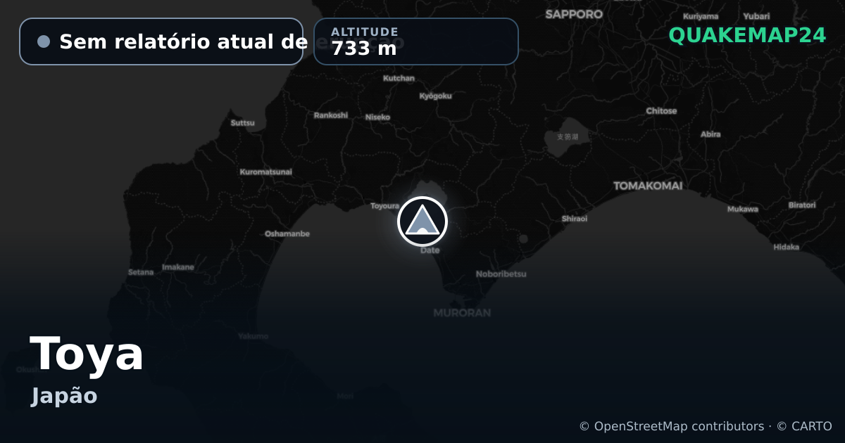 Toya · Sem relatório atual de erupção · 733 m