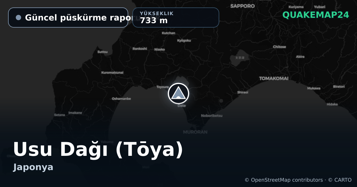 Usu Dağı (Tōya) · Güncel püskürme raporu yok · 733 m