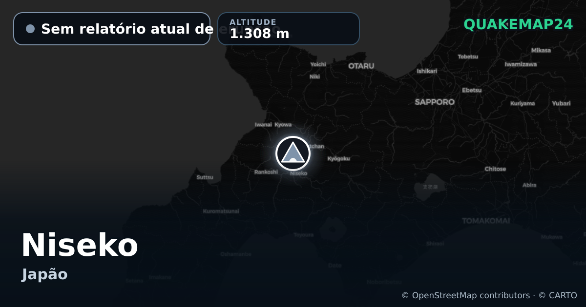 Niseko · Sem relatório atual de erupção · 1.308 m
