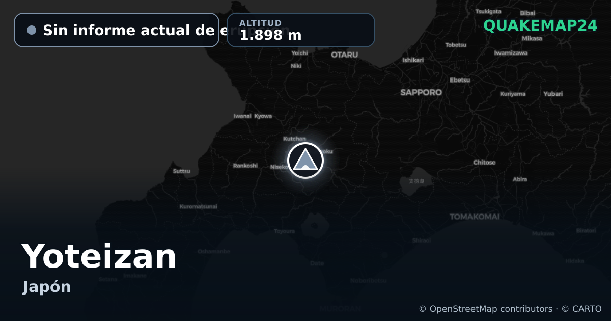Yoteizan · Sin informe actual de erupción · 1.898 m