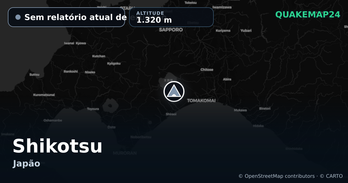 Shikotsu · Sem relatório atual de erupção · 1.320 m