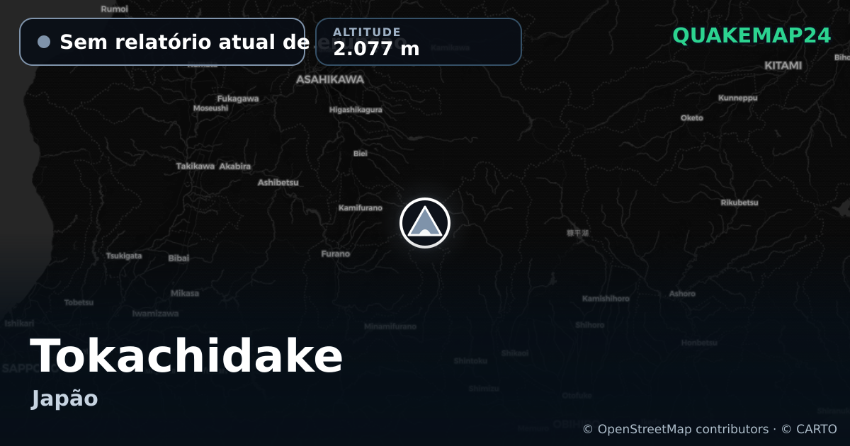 Tokachidake · Sem relatório atual de erupção · 2.077 m