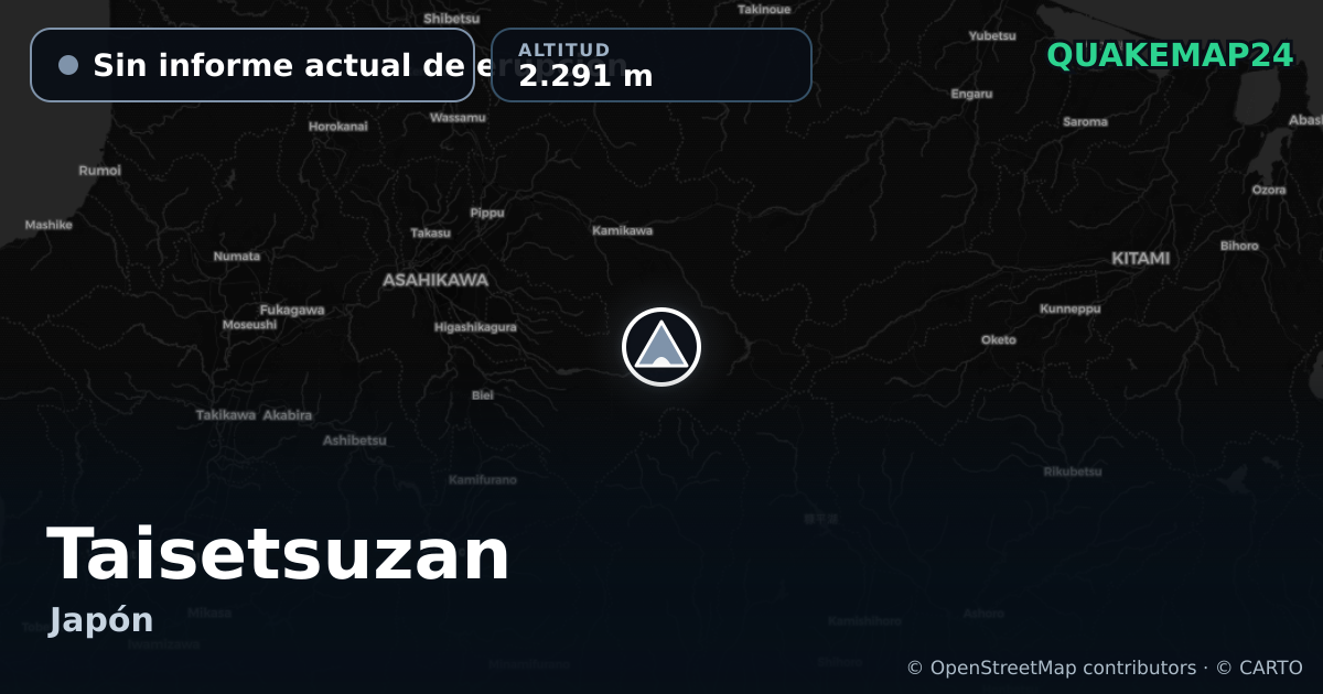 Taisetsuzan · Sin informe actual de erupción · 2.291 m
