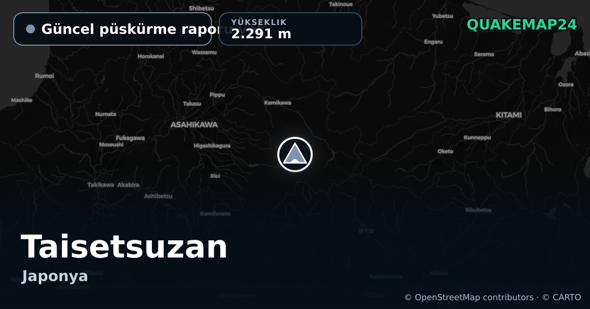 Taisetsuzan · Güncel püskürme raporu yok · 2.291 m