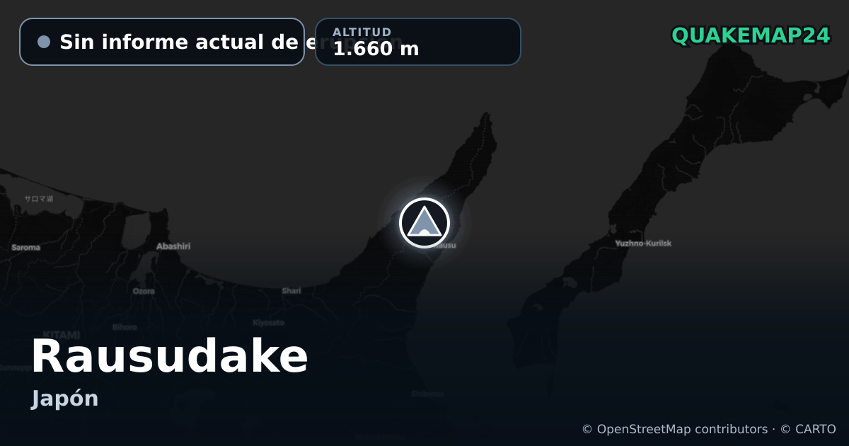 Rausudake · Sin informe actual de erupción · 1.660 m