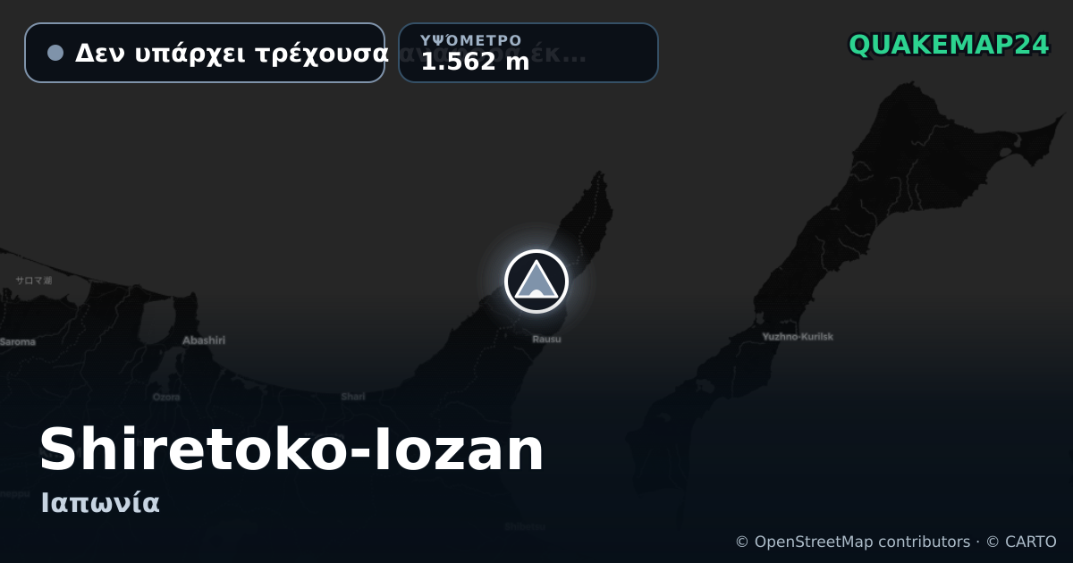 Shiretoko-Iozan · Δεν υπάρχει τρέχουσα αναφορά έκρηξης · 1.562 m