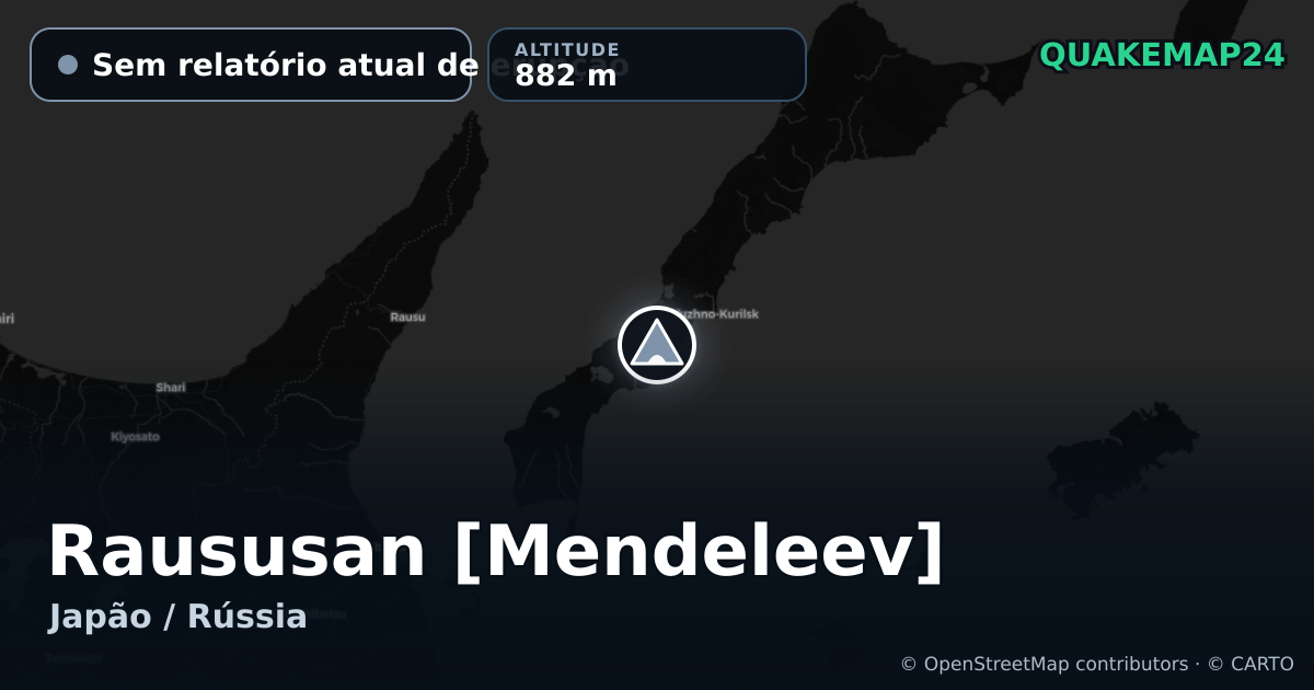 Raususan [Mendeleev] · Sem relatório atual de erupção · 882 m