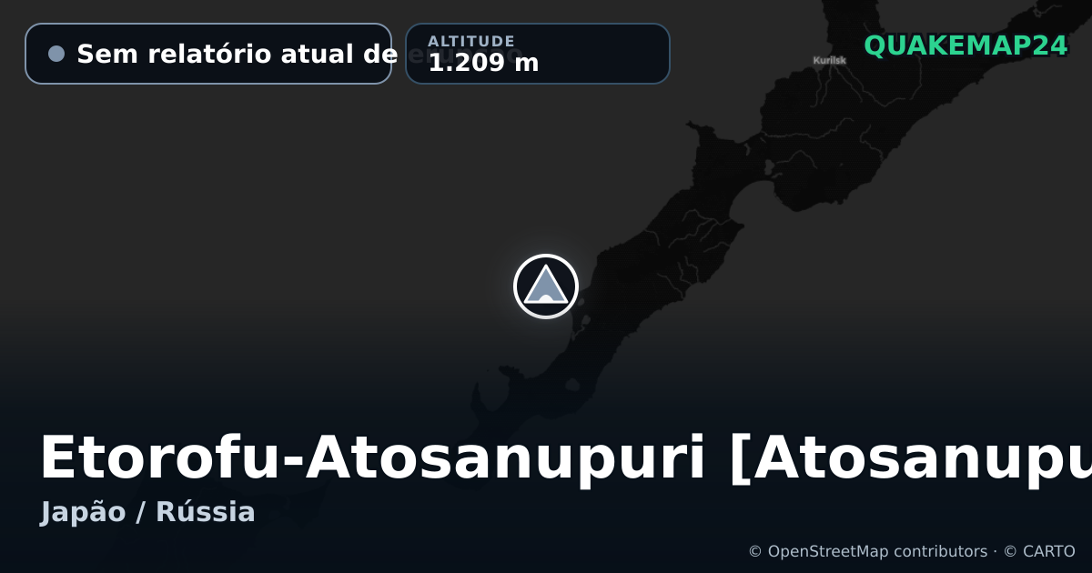 Etorofu-Atosanupuri [Atosanupuri] · Sem relatório atual de erupção · 1.209 m