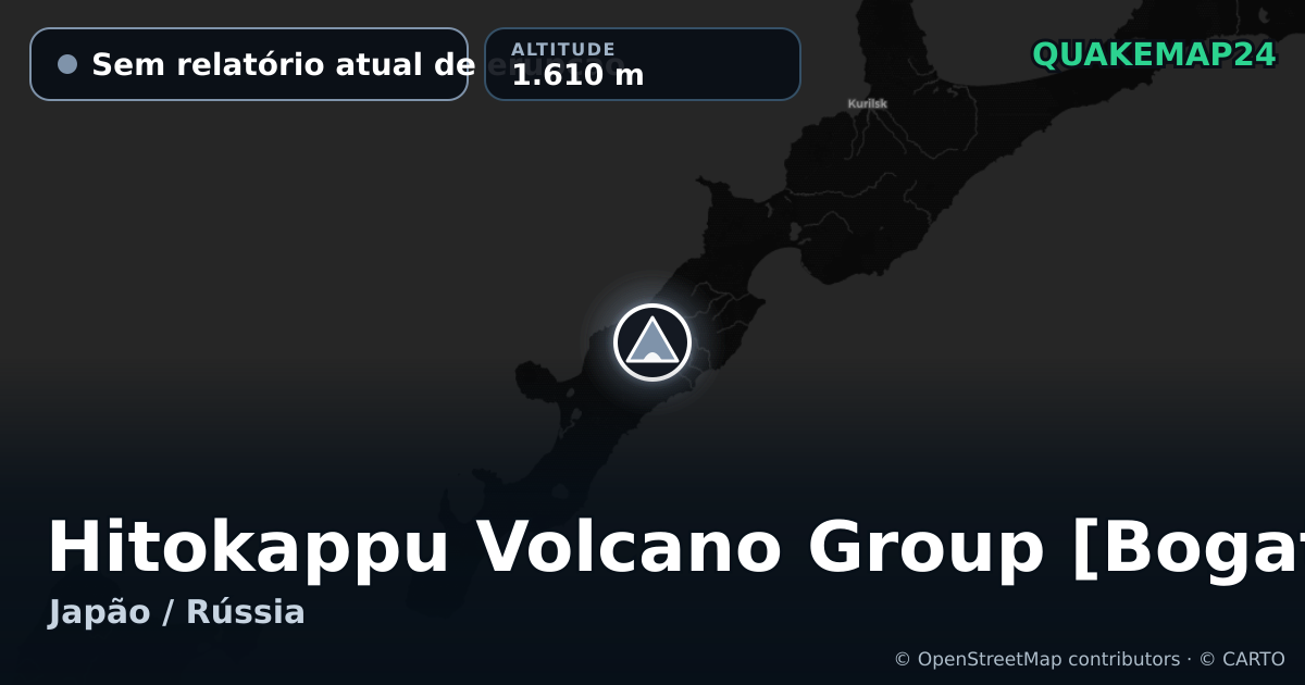 Hitokappu Volcano Group [Bogatyr Ridge] · Sem relatório atual de erupção · 1.610 m