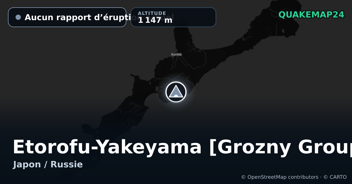 Etorofu-Yakeyama [Grozny Group] · Aucun rapport d’éruption actuel · 1 147 m