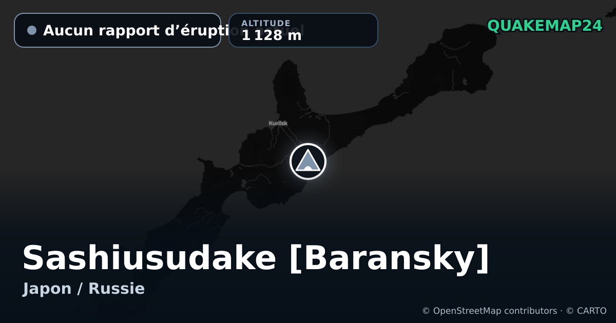 Sashiusudake [Baransky] · Aucun rapport d’éruption actuel · 1 128 m