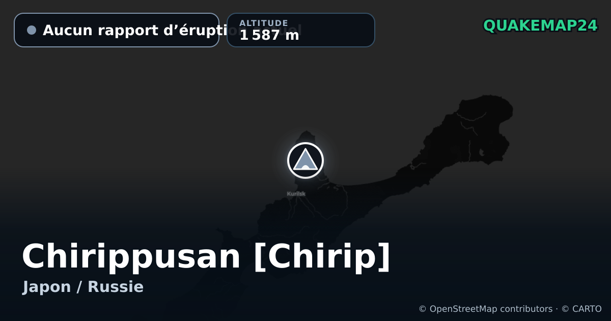 Chirippusan [Chirip] · Aucun rapport d’éruption actuel · 1 587 m
