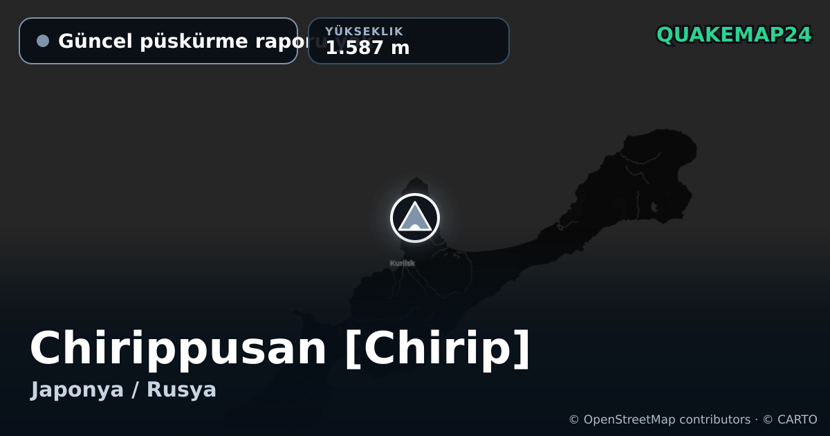 Chirippusan [Chirip] · Güncel püskürme raporu yok · 1.587 m