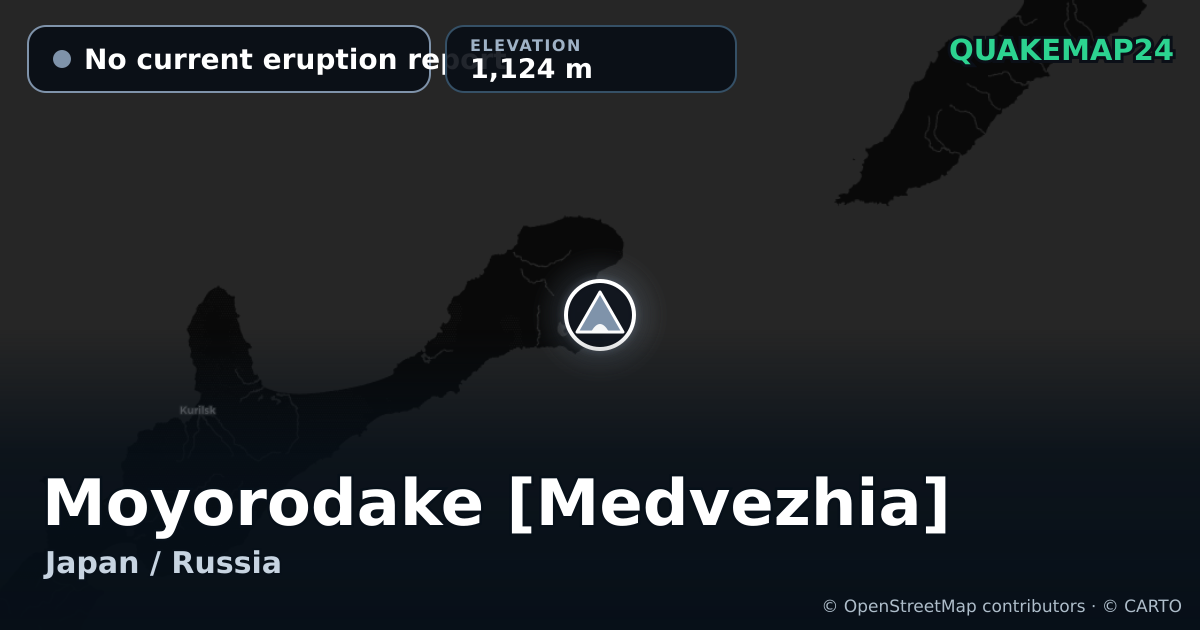 Moyorodake [Medvezhia] · No current eruption report · 1,124 m
