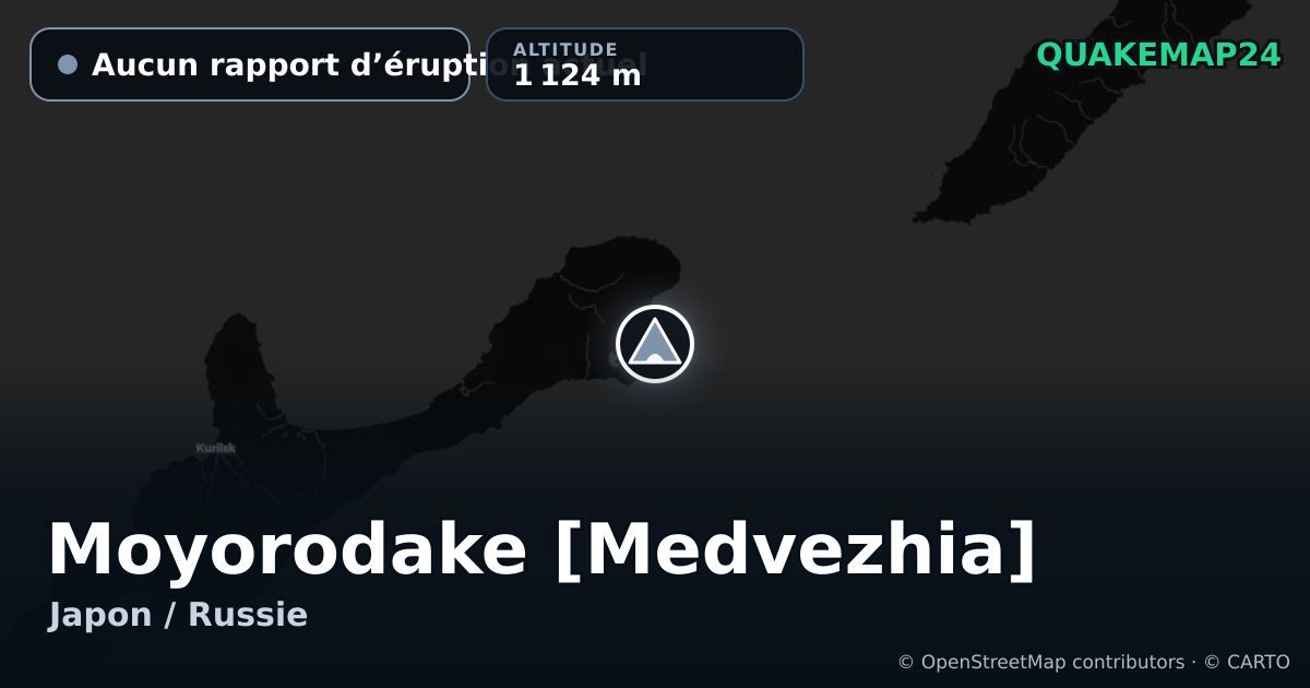 Moyorodake [Medvezhia] · Aucun rapport d’éruption actuel · 1 124 m