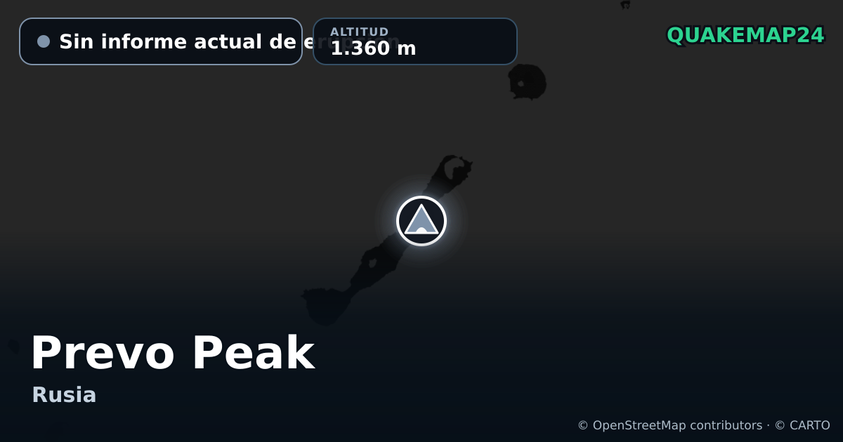 Prevo Peak · Sin informe actual de erupción · 1.360 m
