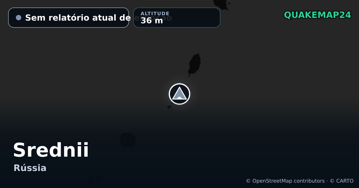 Srednii · Sem relatório atual de erupção · 36 m