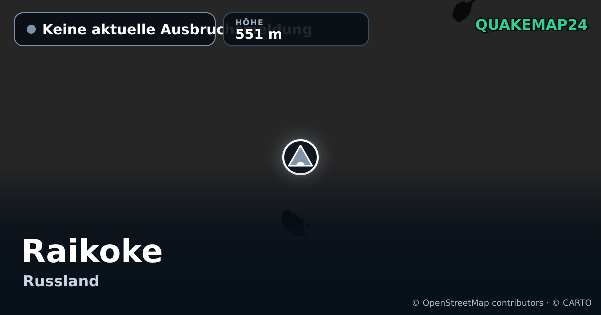 Raikoke · Keine aktuelle Ausbruchsmeldung · 551 m