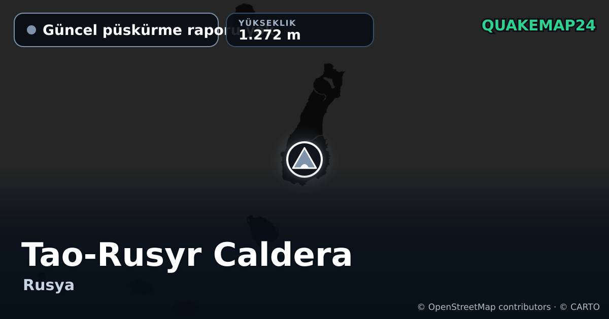 Tao-Rusyr Caldera · Güncel püskürme raporu yok · 1.272 m