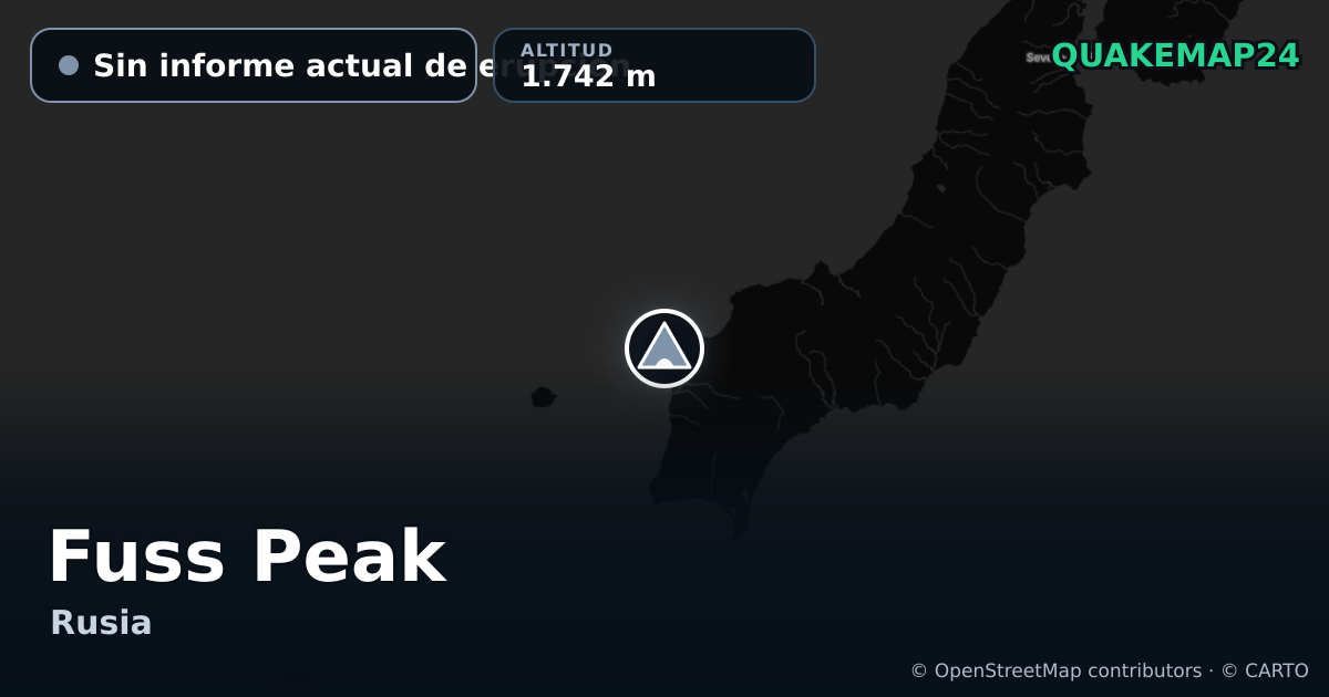 Fuss Peak · Sin informe actual de erupción · 1.742 m