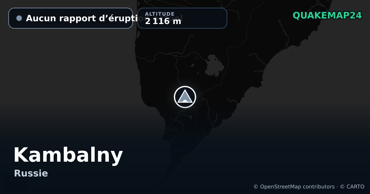 Kambalny · Aucun rapport d’éruption actuel · 2 116 m