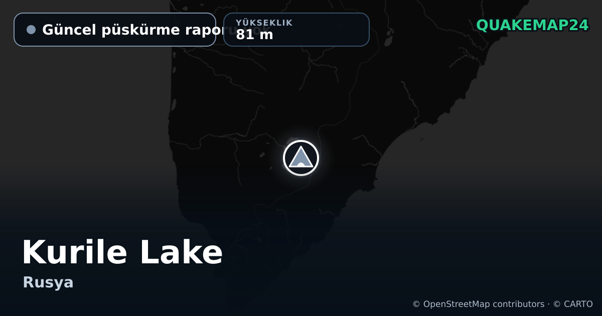 Kurile Lake · Güncel püskürme raporu yok · 81 m