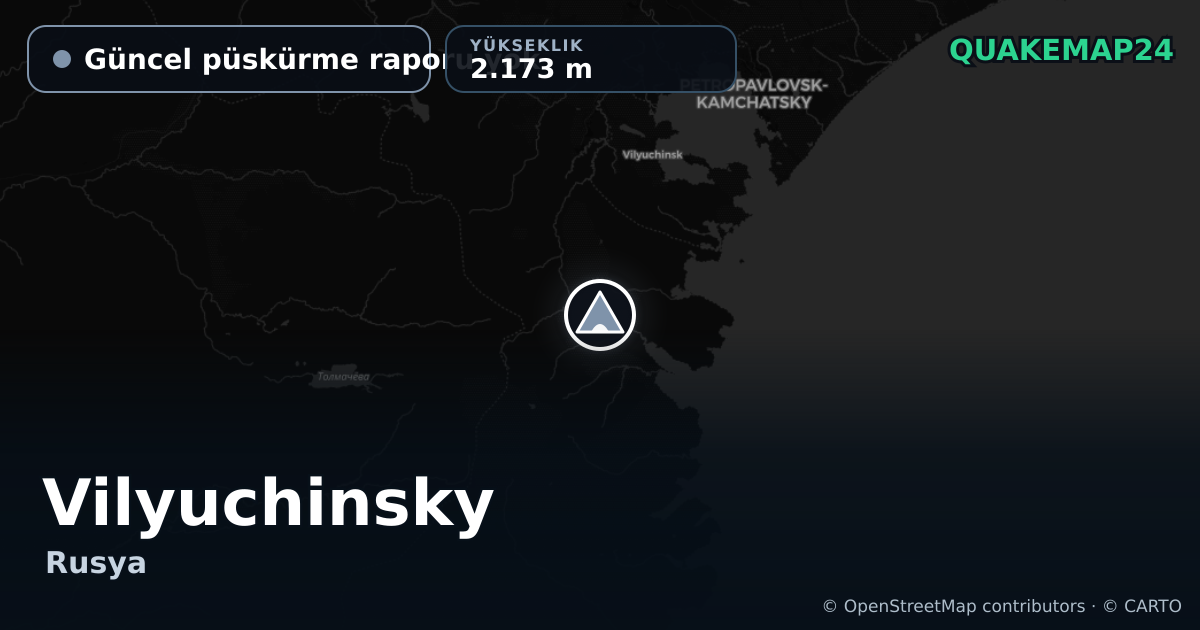 Vilyuchinsky · Güncel püskürme raporu yok · 2.173 m