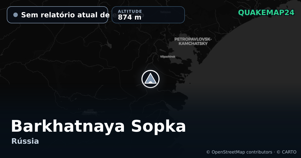 Barkhatnaya Sopka · Sem relatório atual de erupção · 874 m