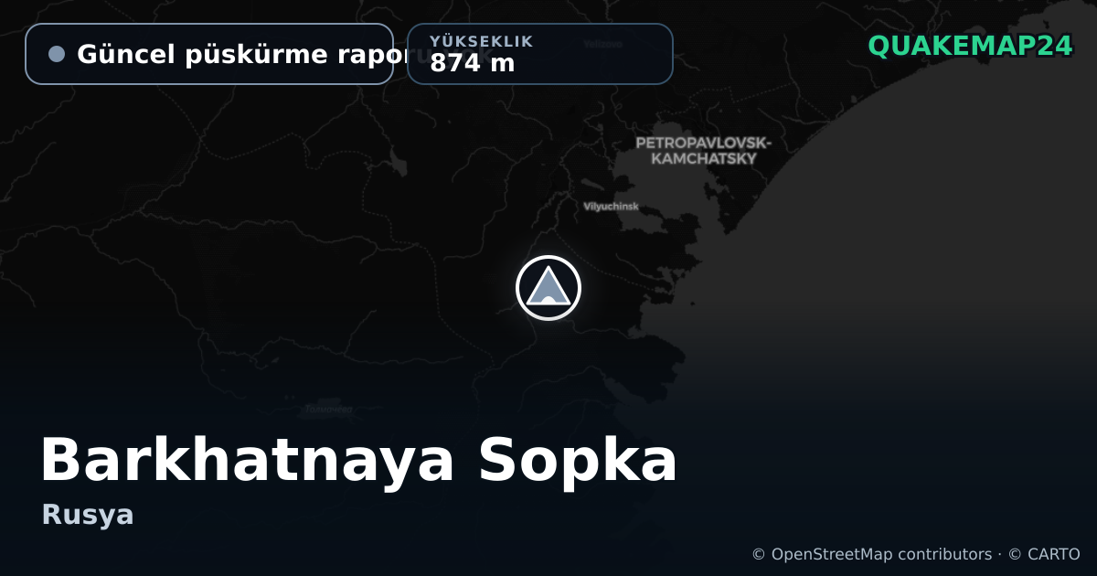 Barkhatnaya Sopka · Güncel püskürme raporu yok · 874 m