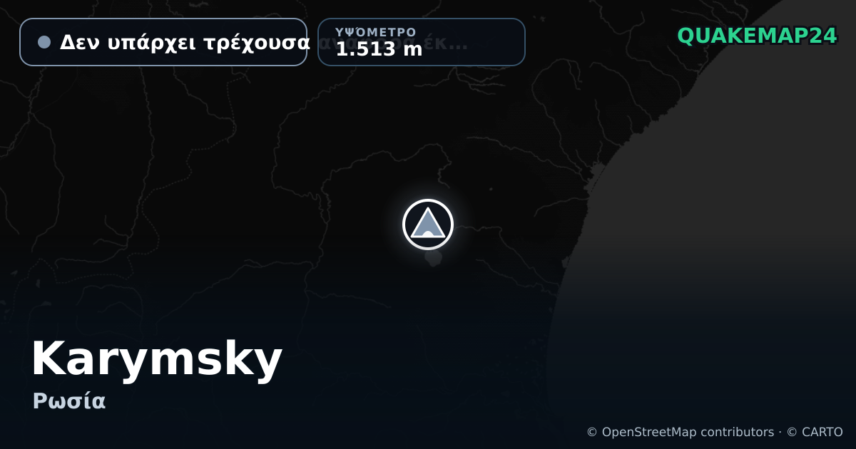 Karymsky · Δεν υπάρχει τρέχουσα αναφορά έκρηξης · 1.513 m