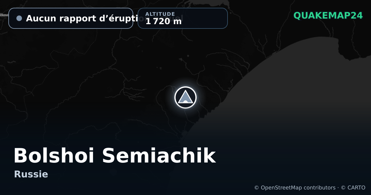 Bolshoi Semiachik · Aucun rapport d’éruption actuel · 1 720 m