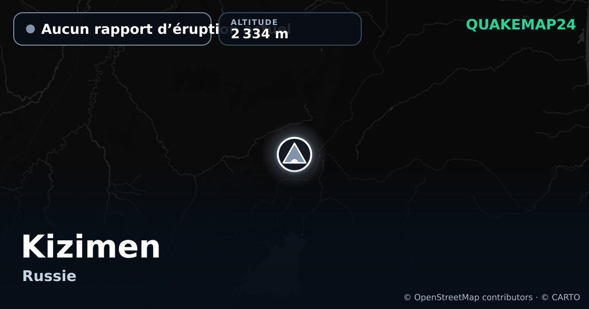Kizimen · Aucun rapport d’éruption actuel · 2 334 m