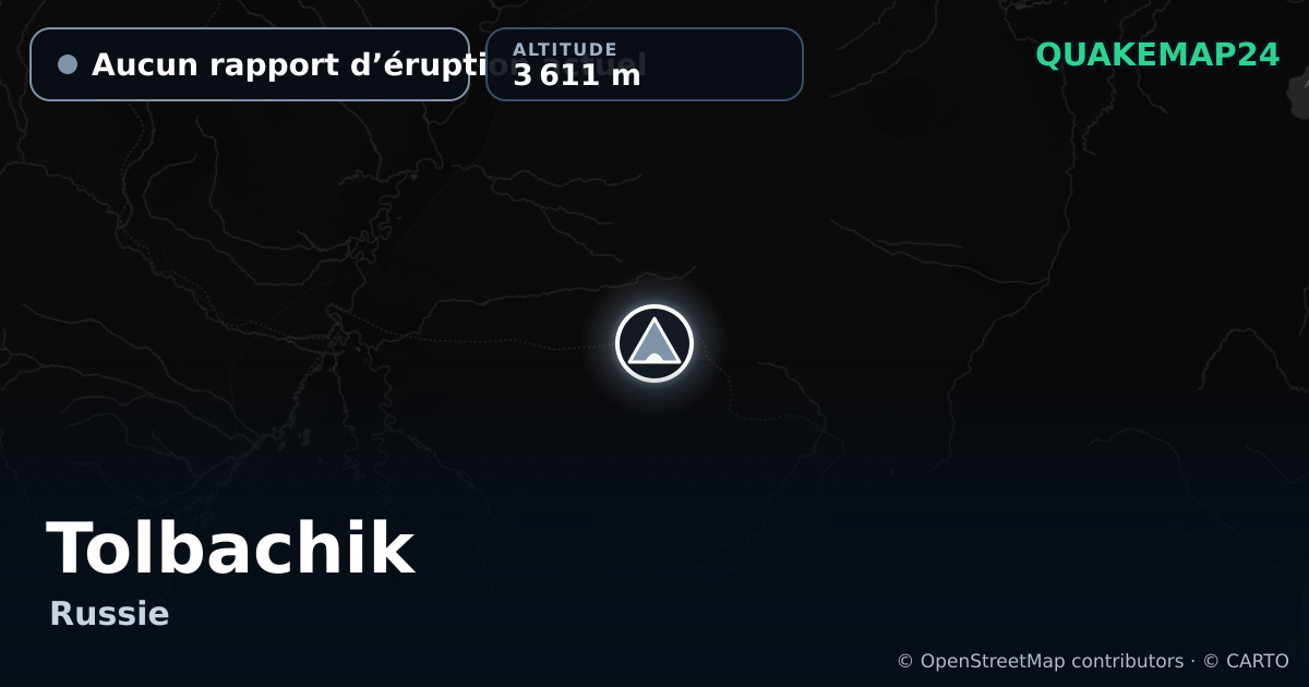Tolbachik · Aucun rapport d’éruption actuel · 3 611 m