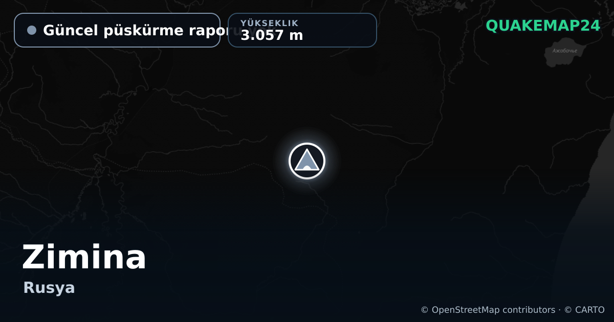 Zimina · Güncel püskürme raporu yok · 3.057 m