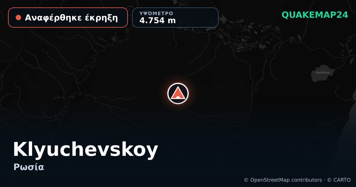 Klyuchevskoy · Αναφέρθηκε έκρηξη · 4.754 m