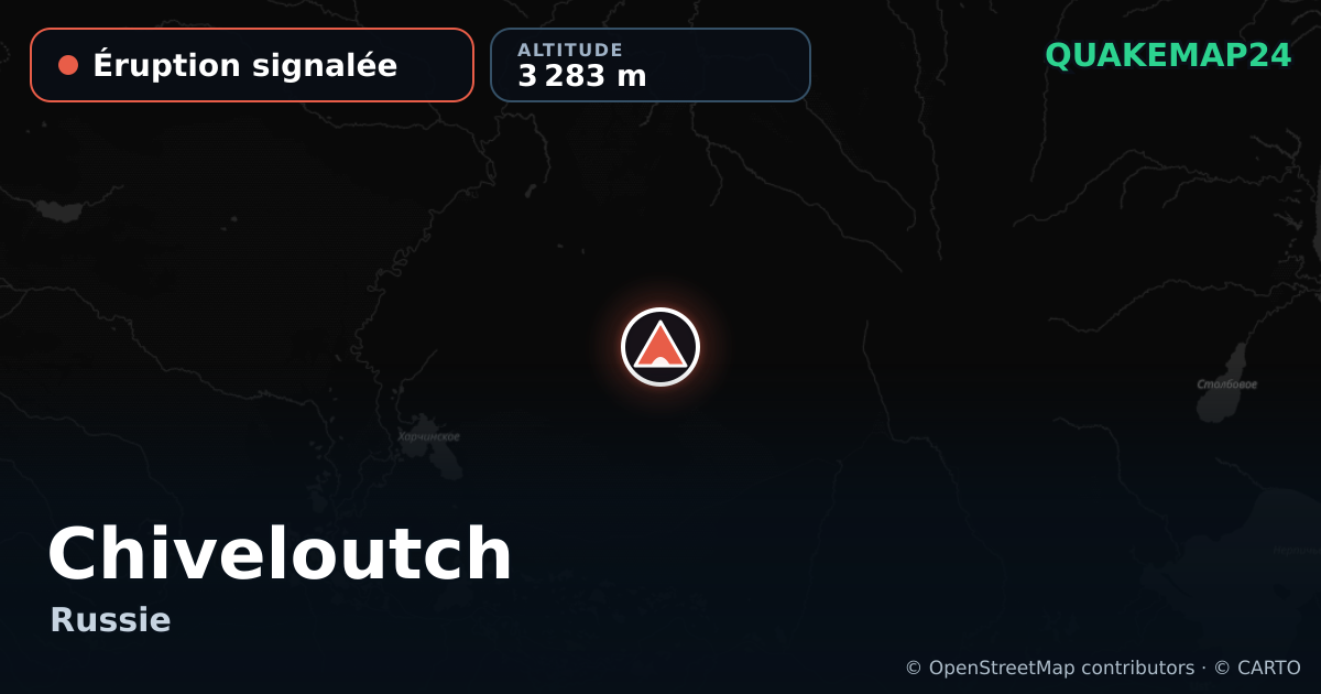 Chiveloutch · Éruption signalée · 3 283 m
