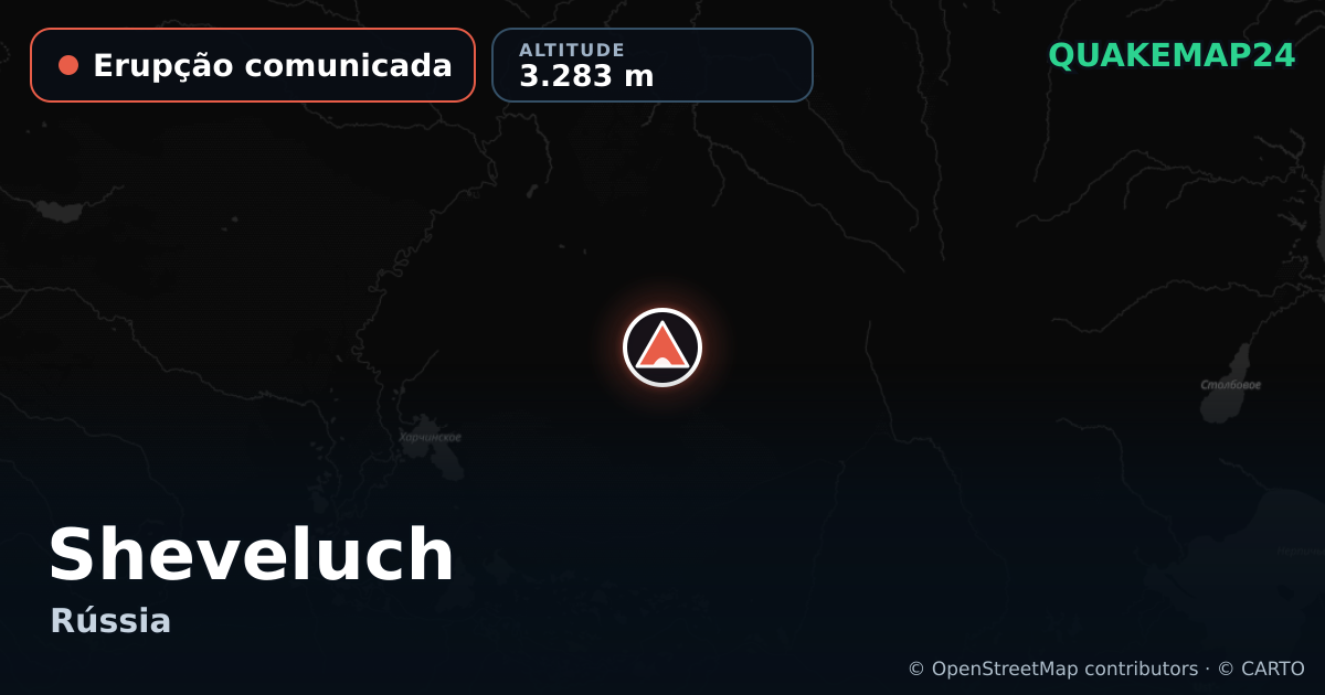 Sheveluch · Erupção comunicada · 3.283 m