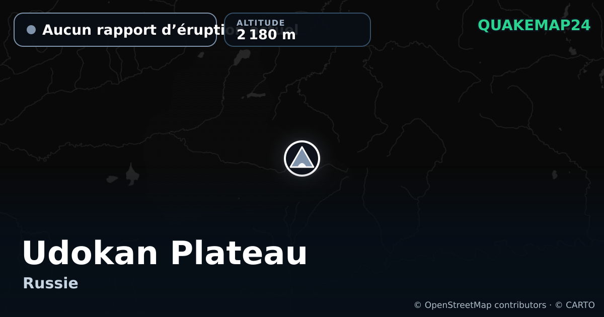 Udokan Plateau · Aucun rapport d’éruption actuel · 2 180 m
