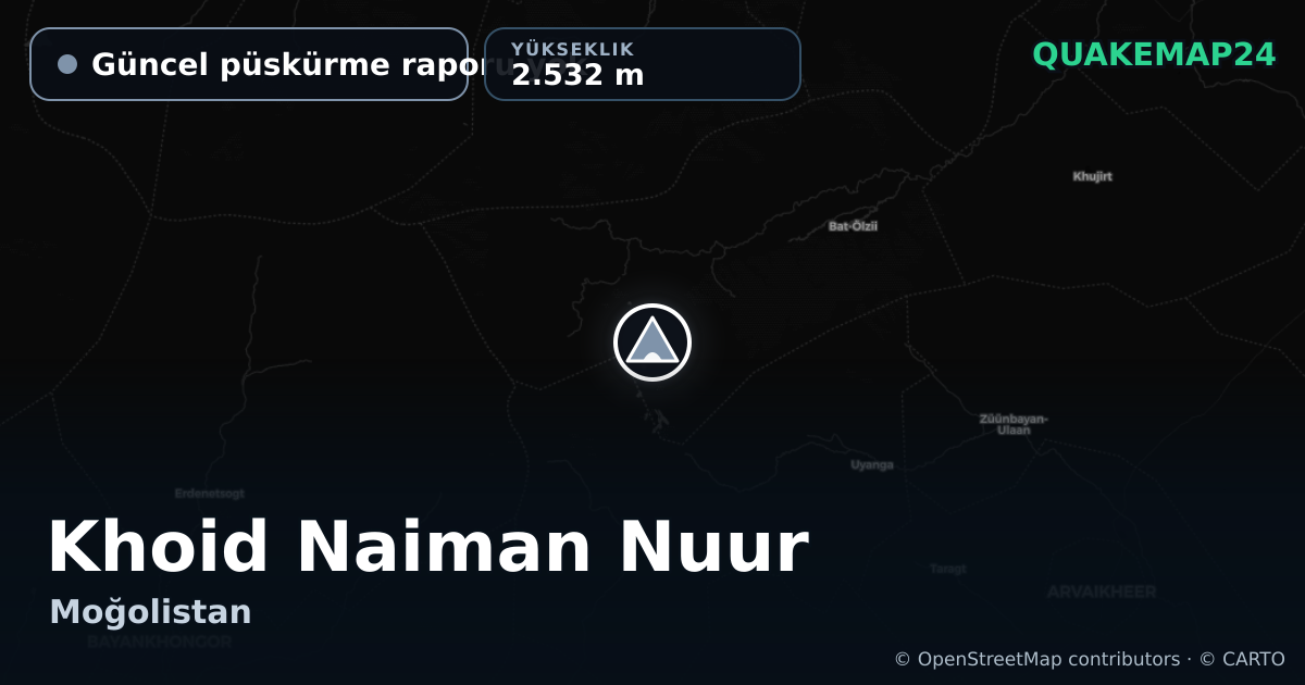 Khoid Naiman Nuur · Güncel püskürme raporu yok · 2.532 m