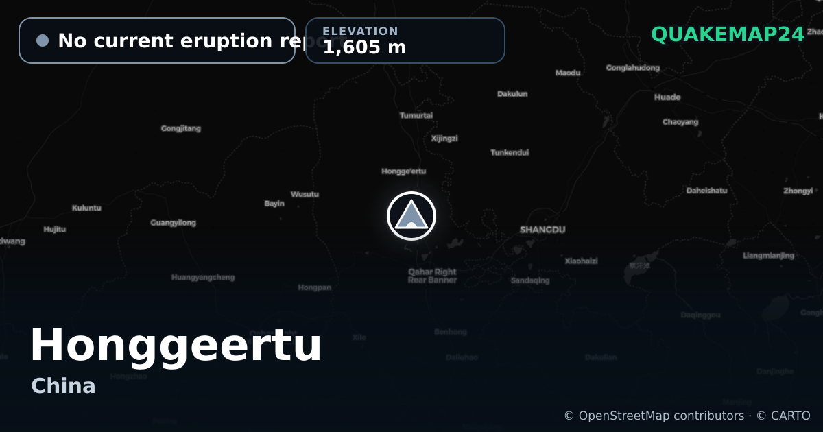 Honggeertu · No current eruption report · 1,605 m
